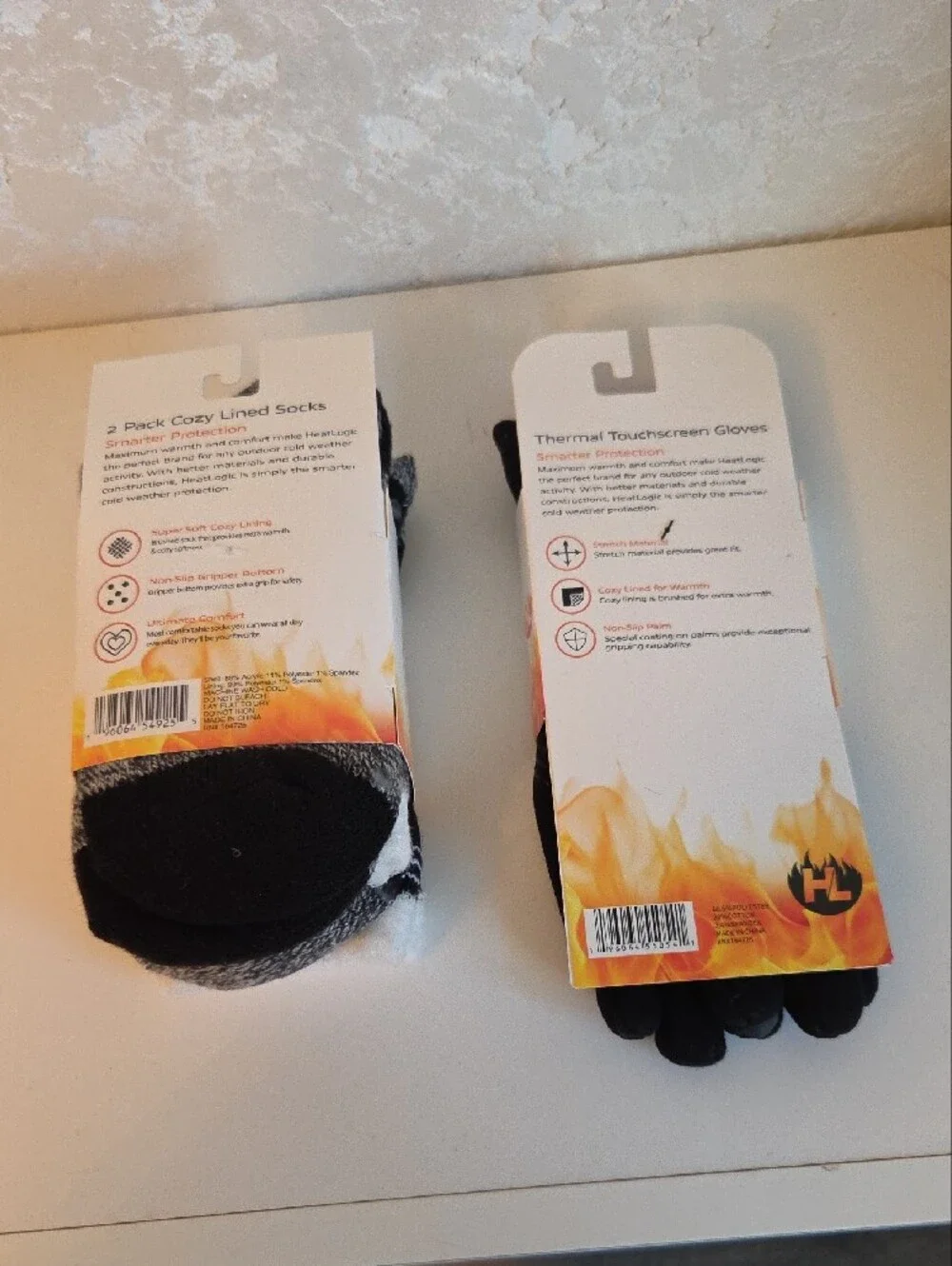 Women's Socks And Gloves Color Black & White Cozy Lined - 2 Pack
